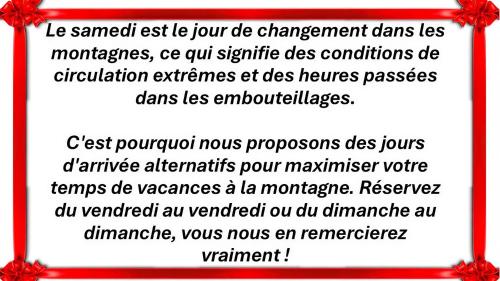 a white sign with red bows on it at Chalet Pitu - 1-6 People in Vénosc