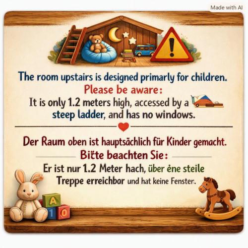 a childrens poem with a picture of a toy house at Riverhouse in Kandern