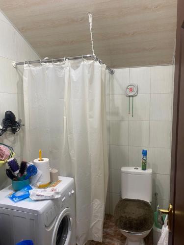 a bathroom with a toilet and a washing machine at Lavanda City in Sevan