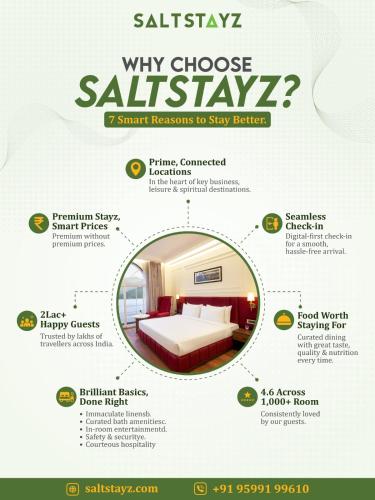 a poster detailing why choose at Saltstayz Autograph - Rishikesh Near Triveni Ghat in Rishīkesh