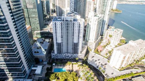 an aerial view of a city with tall buildings at Fortune House Hotel Suites in Miami