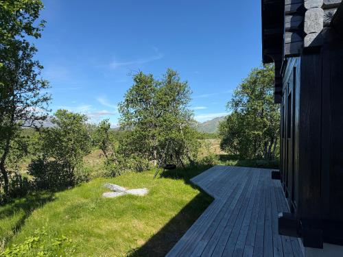 a view from the porch of a house at Cozy Cabin With Ski Trail Access in Beitostøl