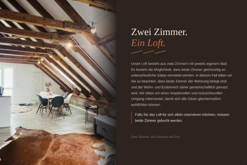 a page of a flyer for a house with a dining room at Guesthouse Anderten in Hannover