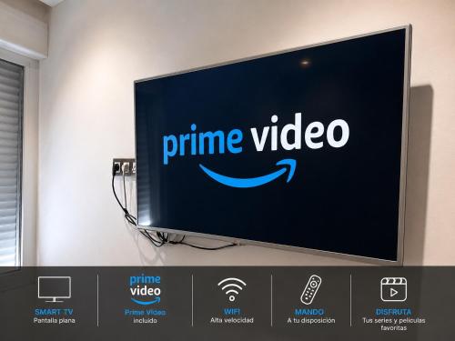 a tv screen with the primetime video logo on it at Tetouan house vue- chambre climatisée in Tétouan