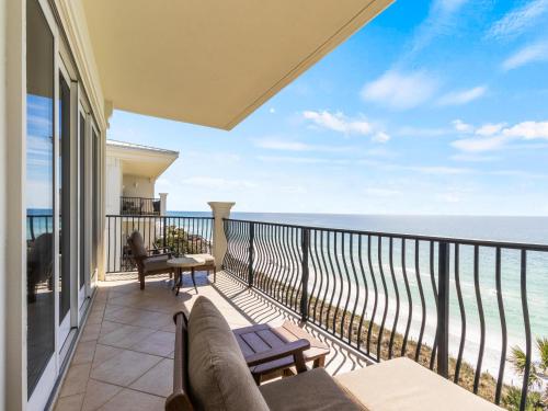 a balcony with a view of the ocean at Adagio #401B in Santa Rosa Beach