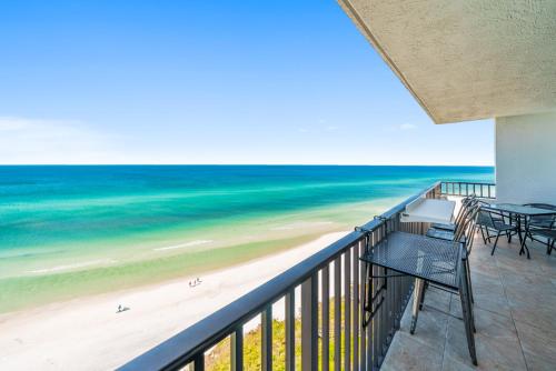 a balcony with a view of the beach and the ocean at One Seagrove Place #1308 - "Love at First Sight" in Santa Rosa Beach