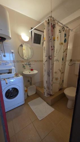 a bathroom with a washing machine and a sink at Boutique Home Saltaragazza in Petrovac na Moru