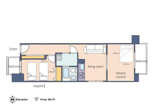 New大久保 2 bedroom tatami room