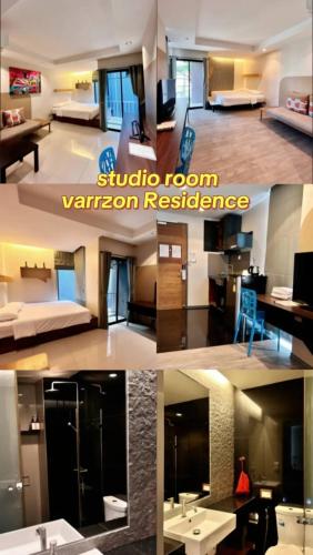 a collage of a living room and a hotel room at Varrzon Residence Srinakarin 56 in Bangna