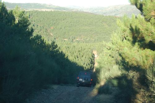 a jeep driving down a dirt road at Agro-Turismo - Quinta do Pinheiro in Cavadoude
