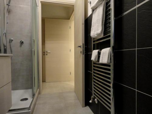 a bathroom with a shower and a walk in closet at The Flat 233 in Tavarnuzze