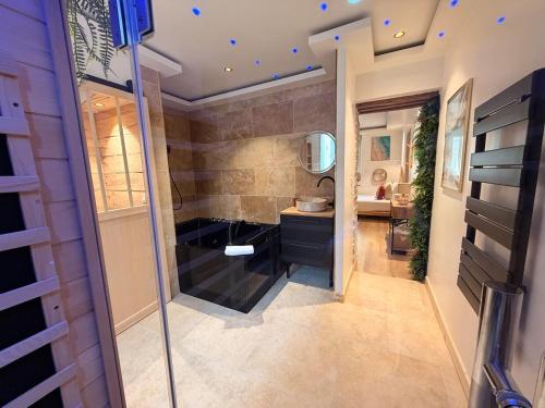 La Parenthèse Rémoise studio with sauna and jacuzzi