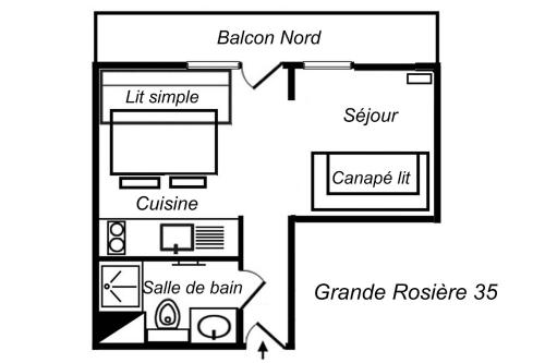 Résidence Grande Rosiere - CHARMANT STUDIO SKIS AUX PIEDS ET PROCHE DU CENTRE MAE-7430