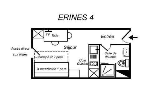 Résidence Erines - CHARMANT PETIT STUDIO SKIS AUX PIEDS MAE-7652