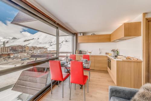 Résidence Palafour - Studio cabine 4 personnes pieds des pistes - balcon vue Grande Sassière MAE-3629