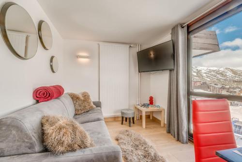 Résidence Palafour - Studio cabine 4 personnes pieds des pistes - balcon vue Grande Sassière MAE-3629