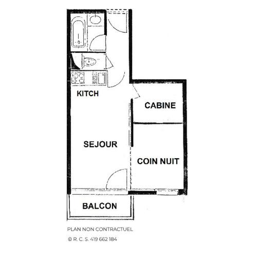 Résidence Villaret - Studio cabine 4 personnes avec vue sur les pistes MAE-5014