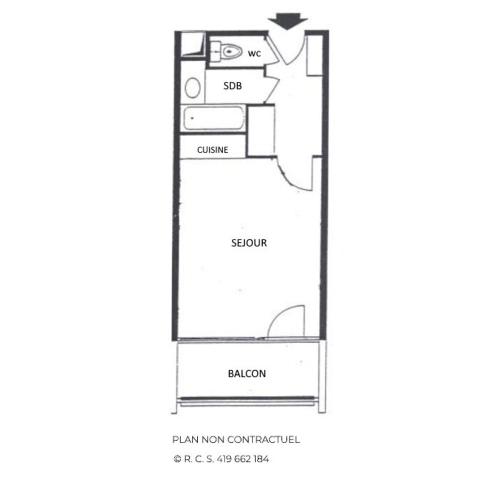 Résidence Chaviere - Studio de 18 m² avec petit balcon exposé Nord appartement pour 2 personnes MAE-5984