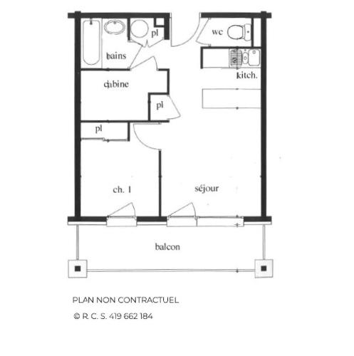 Résidence Argentiere - Aux pieds des pistes appartement avec cuisine équipée pour 4 personnes MAE-3944
