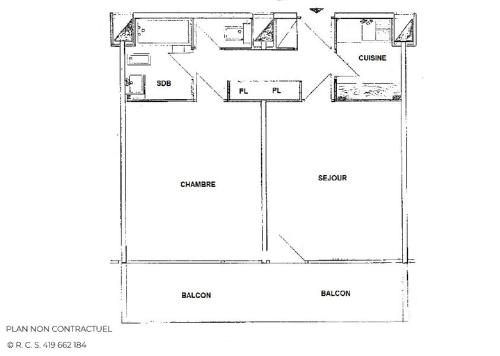 Résidence Aravis - Appartement 4 pers ski au pied à la Croisette MAE-5444