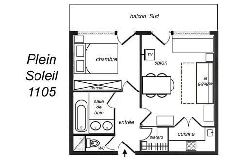 Résidence Plein Soleil - AGREABLE 2 PIÈCES, CHAMBRE AVEC LIT DOUBLE PLEIN SUD MAE-7504
