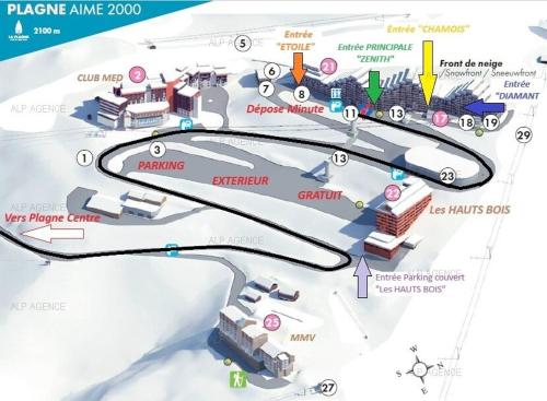 Résidence Les Hauts Bois - 2 pièces 5 pers. Parking LES HAUTS BOIS -001HB- PLAGNE AIME 2000 MAE-1754