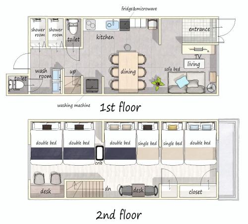 17 min to Nagoya 3 Bdrm 6 Beds Renovated Max 12