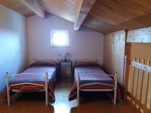 a bedroom with two beds and a window at Casa dei Nonni in Vasto