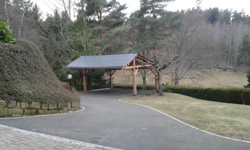 a gazebo in a park with a path at Romantic Studio Vacances in Labaroche