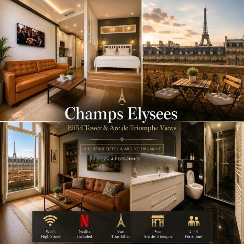 III Champs Elysees - Eiffel Tower & Arc de Triomphe