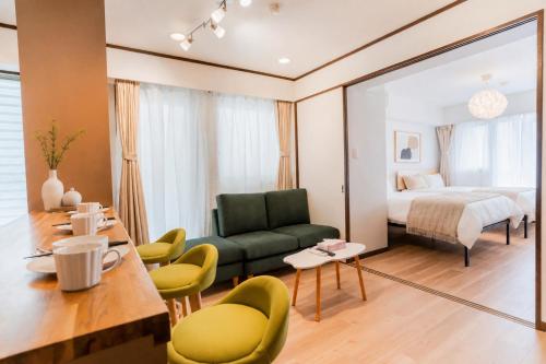 JR Okubo Station 4 Min Walk JR Yamanote Shin Okubo 8 Min Walk Shinjuku 1 Stop Spacious 75sqm 2BR Beautiful Night Views Vibrant Shopping District Sleeps 6