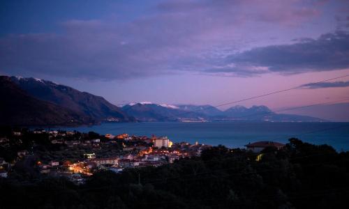 a view of a city with a bridge over a body of water at Le Voyageur Cilento in Vibonati