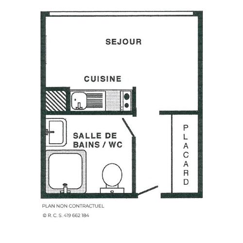 Résidence Trois Marches - Studio 2 personnes 13 m² - Quartier de Brelin MAE-4014