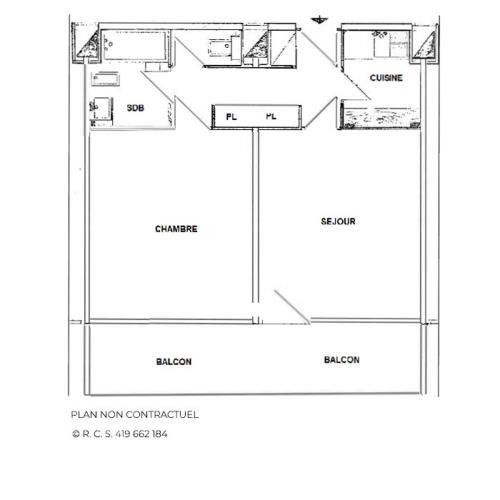 Résidence Pra Coutin - Appartement 6 pers ski au pied aux Menuires - accès 3 Vallées MAE-4754