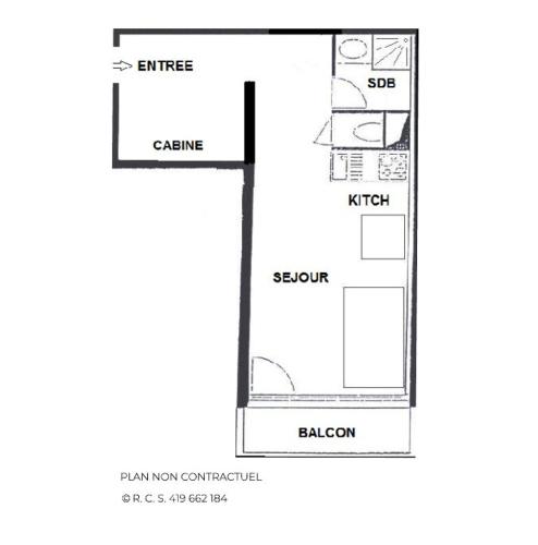 Résidence Villaret - Studio 4 personnes aux Ménuires avec vue sur la montagne MAE-5064