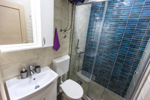Koupelna v ubytování Apartments Aleksić