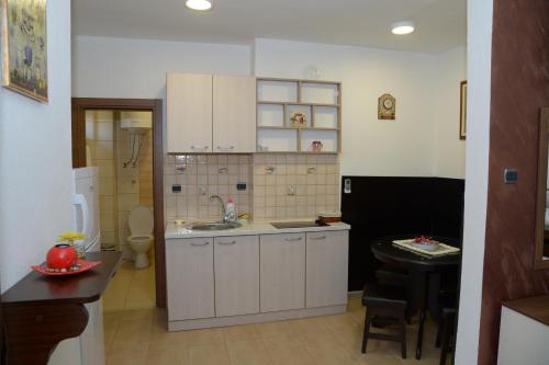 O bucătărie sau chicinetă la Apartmani Centar Kumanovo