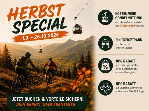 SKILL Mountain Lodge - Ski und Bike Hostel im Sommer mit JOKER CARD