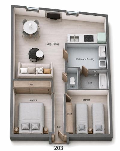 Spacious 56sqm Family Apartment Namba Dotonbori Kuromon 6 Guests Riverwood 203