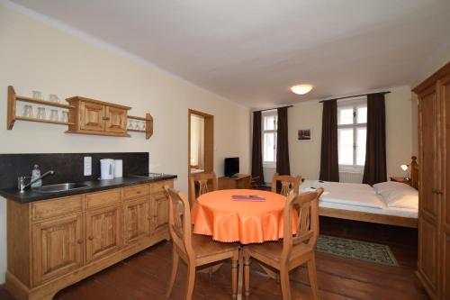 Kuchyň nebo kuchyňský kout v ubytování Pension Zámecká Apartmá - Castle Apartments