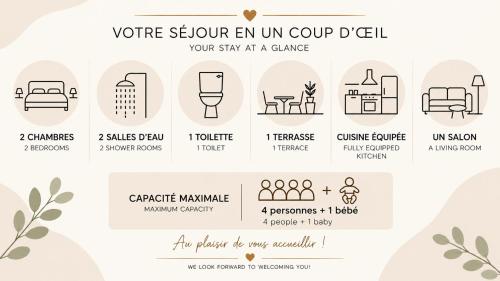 LE ROSACKER - Proche centre ville et gare - Terrasse - Parking gratuit - 2 chambres - 2 salles d'eau - Netflix - à 10 min du Marché de Noël
