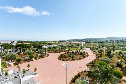 an aerial view of a park with palm trees at Hotel Scialì in Vieste