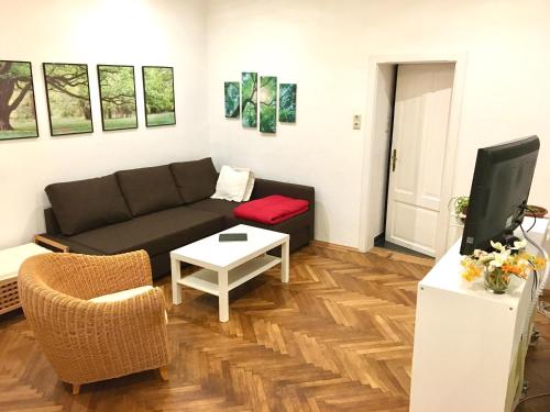Una televisión o centro de entretenimiento en Villa Traun