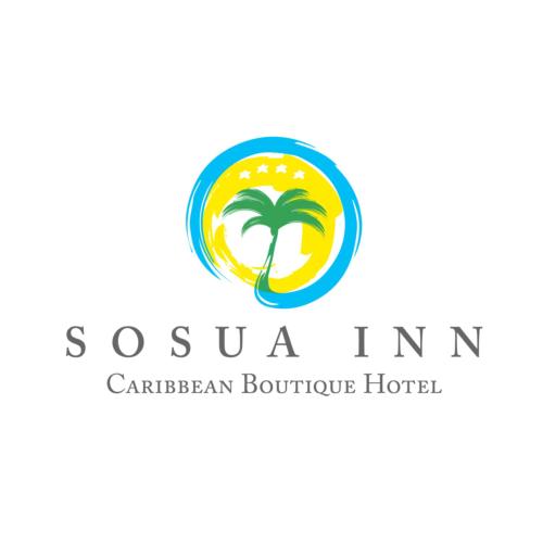 a palm tree in a circle logo at Sosua Inn Hotel in Sosúa