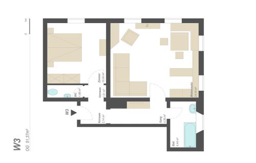 a floor plan of a house at Landhaus Huber in Elbigenalp