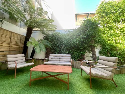 Suite indépendante avec jardin, 2 chambres communicantes, hyper centre Arcachon
