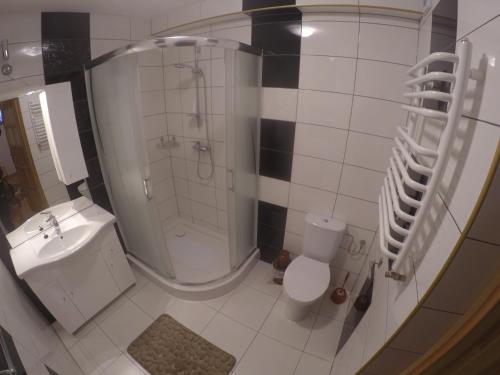 Koupelna v ubytování Apartamenty u Bacy
