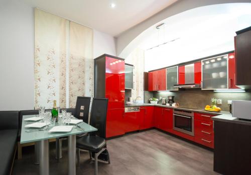 Kuchyň nebo kuchyňský kout v ubytování Luxury apartments Pricna