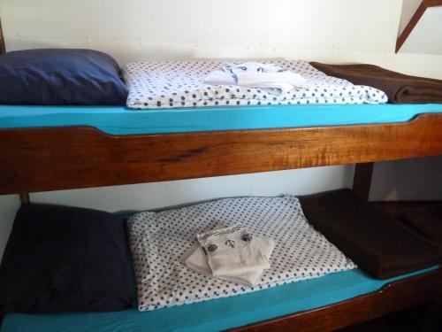 two bunk beds with towels on top of them at MPS Waterland Amsterdam in Amsterdam