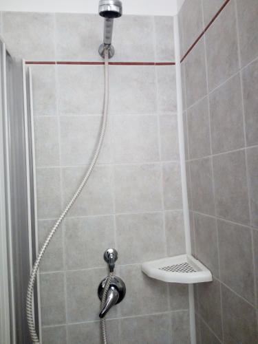 a shower with a shower head in a bathroom at Albergo Ristorante Pizzeria Del Viale in Palazzo Adriano